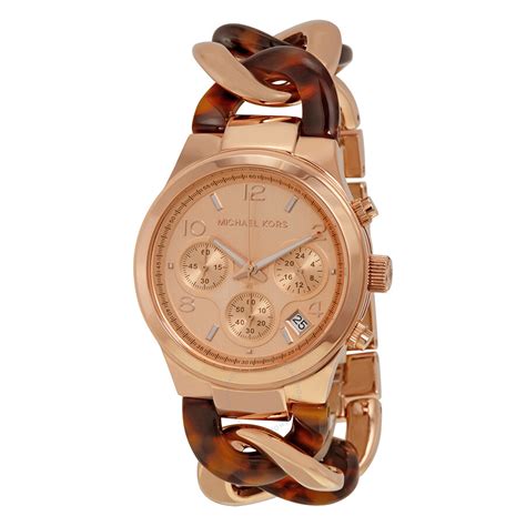 michael kors tortoise shell watch with crystals|michael kors runway twist watch.